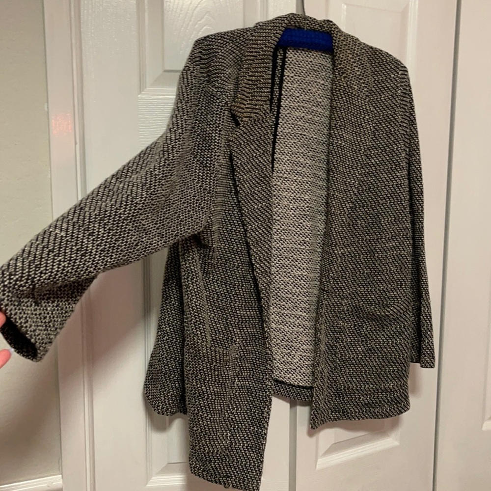 Black and white sweater blazer